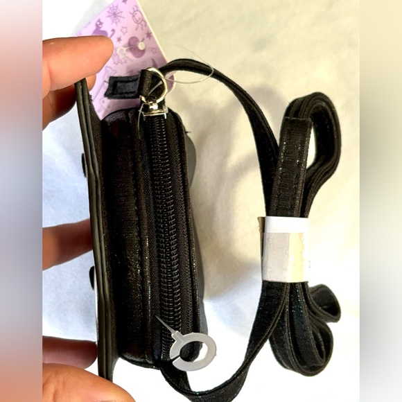 New Shiny Black Cat Mini Crossbody Bag - Picture 4 of 6